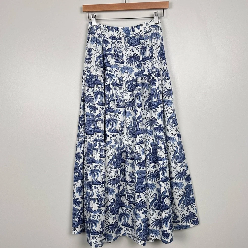 STAUD SEA SEA SKIRT BLUE TOILE size 0 NEW - Picture 8 of 15